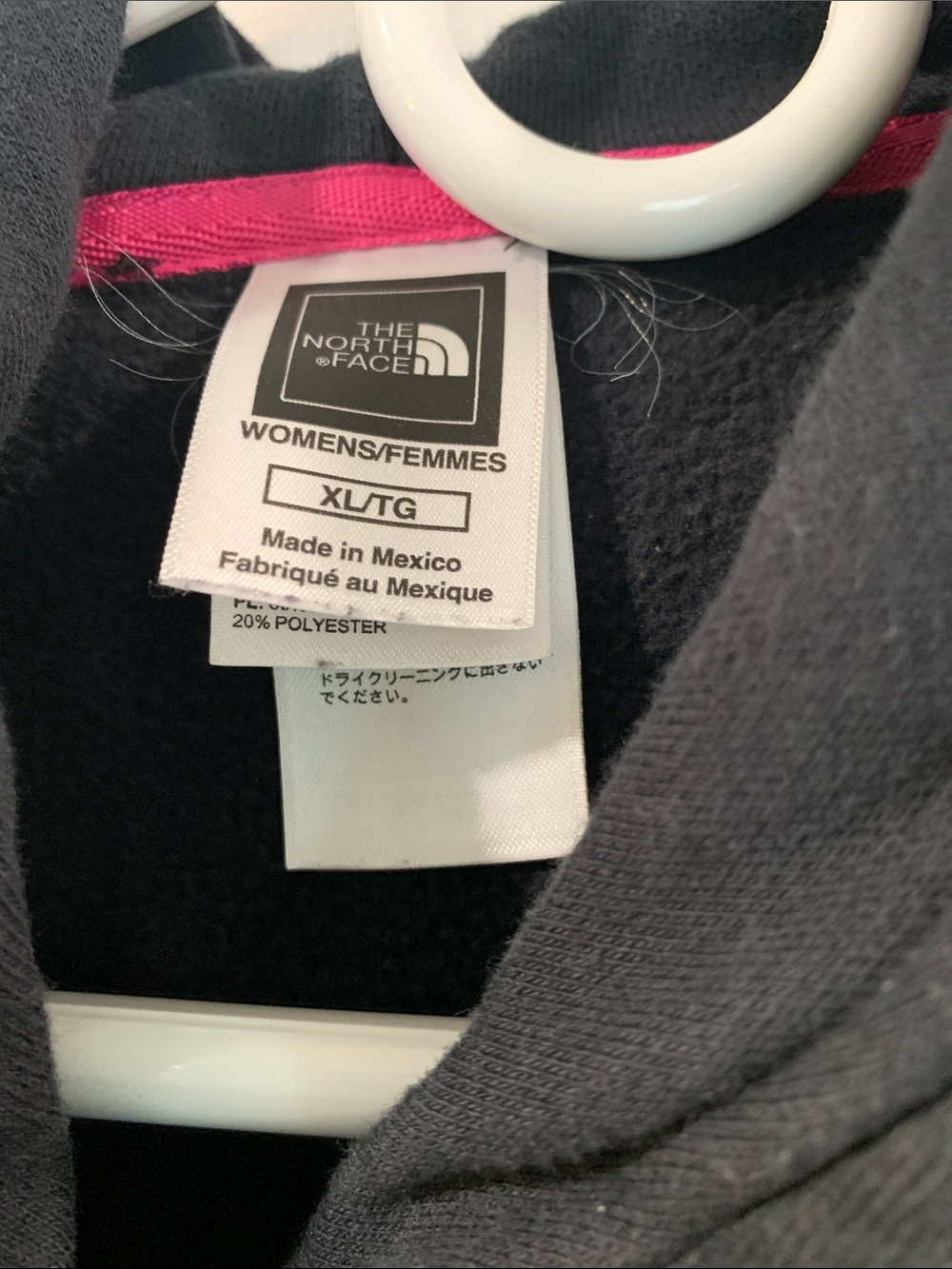 The North Face Black Hoodie with Neon Pink & Neon Yellow Logo - Picture 2 of 4